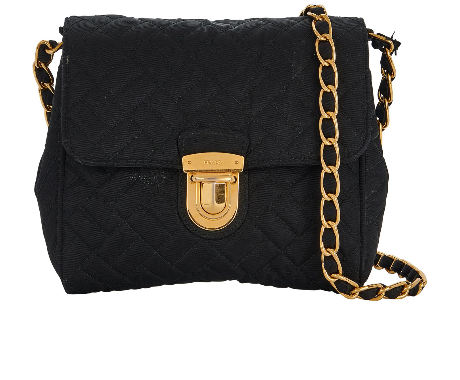 Prada quilted 2025 nylon chain bag